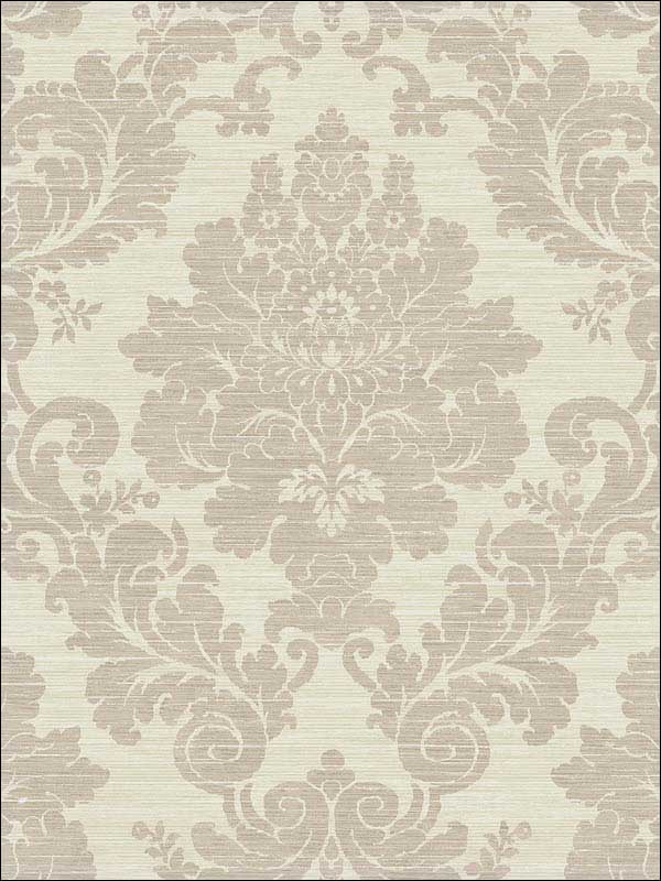 Textile Damask Beige Cream Wallpaper RM81107 by Casa Mia Wallpaper for sale at Wallpapers To Go