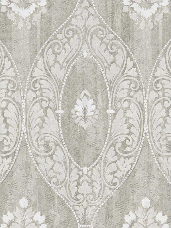Classic Bead Grey Soft White Wallpaper RM30208 by Casa Mia Wallpaper for sale at Wallpapers To Go