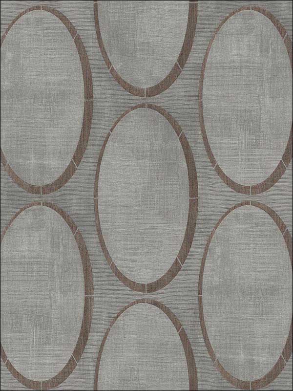 Metallic Circles Grey Brown Wallpaper RM70000 by Casa Mia Wallpaper for sale at Wallpapers To Go