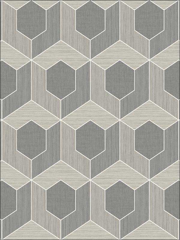 3D Hexagon Grey Wallpaper RM70408 by Casa Mia Wallpaper for sale at Wallpapers To Go