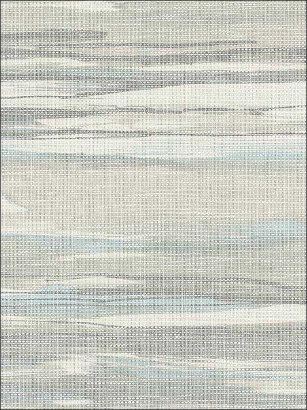 Grasscloth Waves Soft Grey Soft Blue Wallpaper RM70608 by Casa Mia Wallpaper for sale at Wallpapers To Go