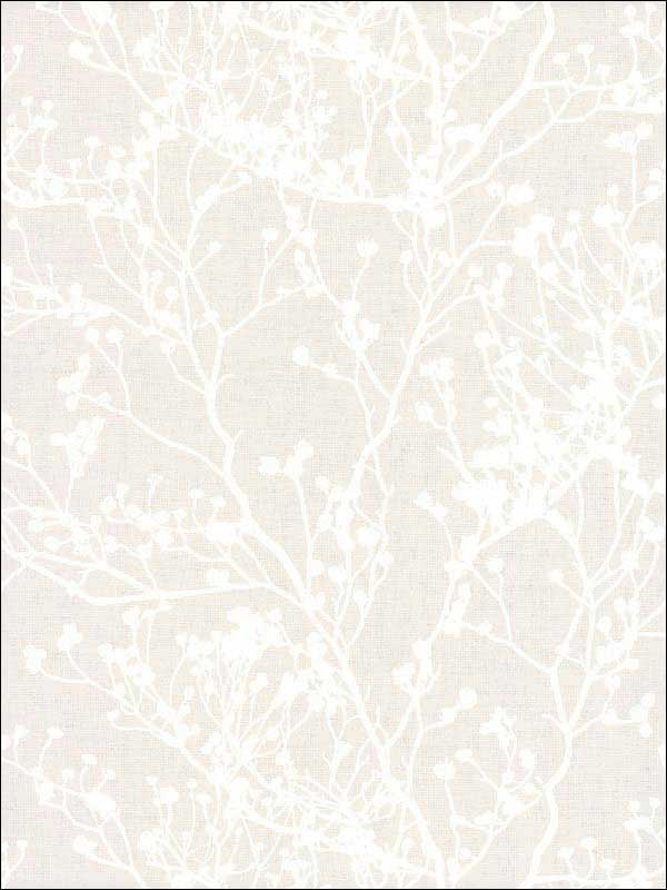 Budding Branch Silhouette Beige Wallpaper HC7517 by Ronald Redding Wallpaper for sale at Wallpapers To Go