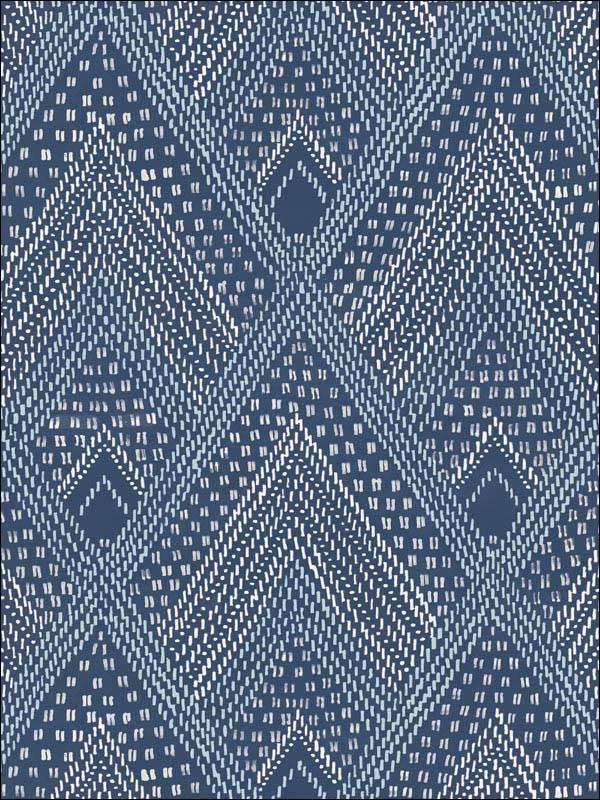 Panama Boho Diamonds Coastal Blue Wallpaper RY30502 by Seabrook Wallpaper for sale at Wallpapers To Go