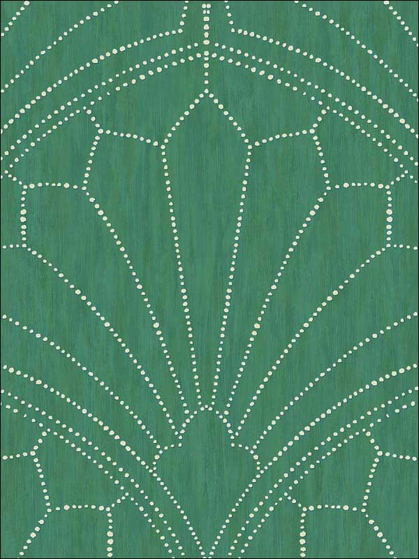 Scallop Medallion Jade Ivory Wallpaper RY31504 by Seabrook Wallpaper for sale at Wallpapers To Go