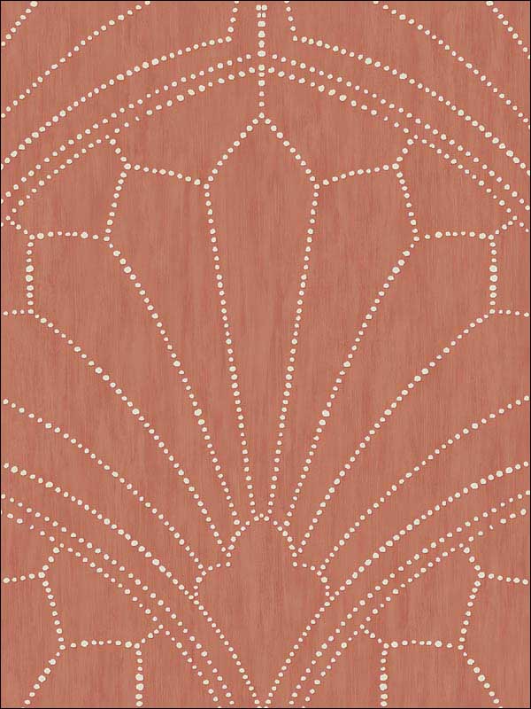 Scallop Medallion Redwood Ivory Wallpaper RY31501 by Seabrook Wallpaper for sale at Wallpapers To Go