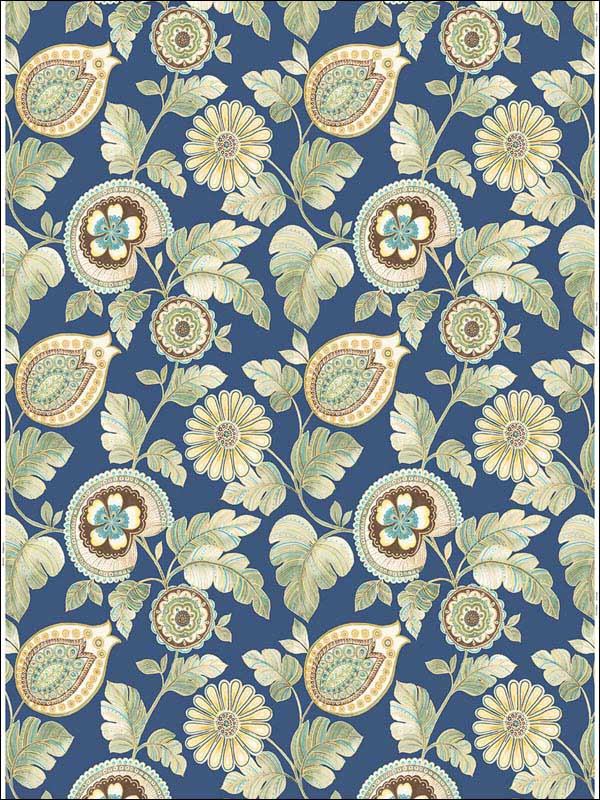 Calypso Paisley Leaf Champlain Rosemary Fabric RY31912F by Seabrook Wallpaper for sale at Wallpapers To Go