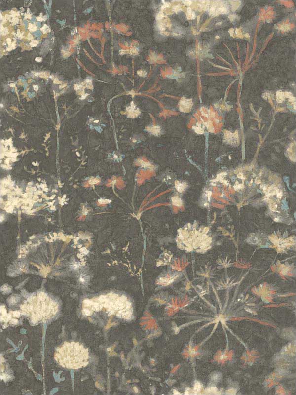 Botanical Fantasy Black Wallpaper NA0545 by Candice Olson Wallpaper for sale at Wallpapers To Go