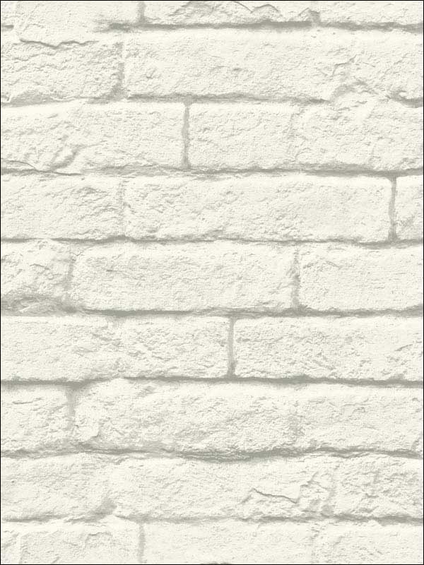 Brick And Mortar White Peel and Stick Wallpaper PSW1174RL by Magnolia Home Wallpaper by Joanna Gaines for sale at Wallpapers To Go