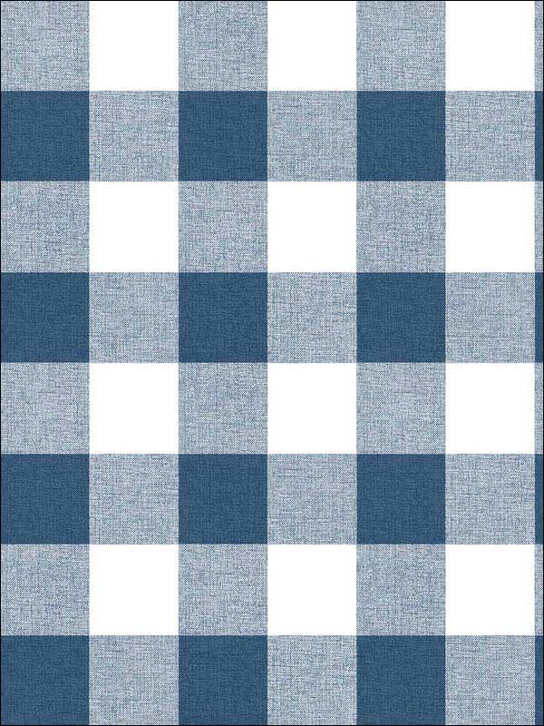 Picnic Plaid Navy and White Wallpaper NW34502 by NextWall Wallpaper for sale at Wallpapers To Go
