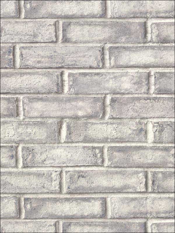 Appleton Dark Grey Faux Weathered Brick Wallpaper 292150100 by Warner Wallpaper for sale at Wallpapers To Go