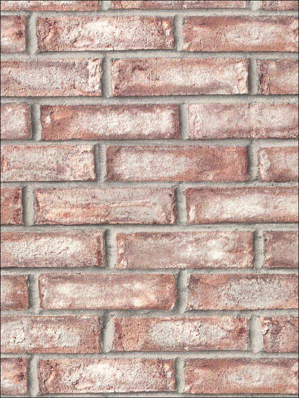 Appleton Maroon Faux Weathered Brick Wallpaper 292150101 by Warner Wallpaper for sale at Wallpapers To Go