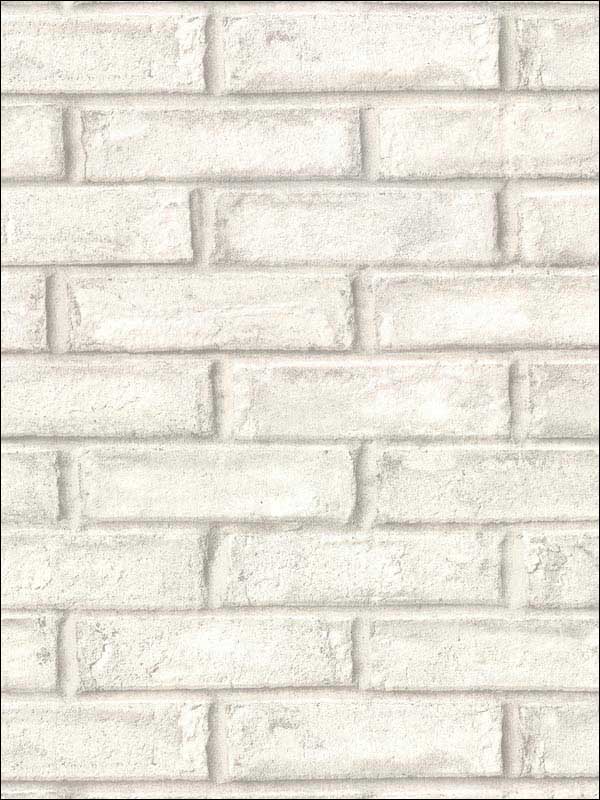 Appleton Off White Faux Weathered Brick Wallpaper 292150110 by Warner Wallpaper for sale at Wallpapers To Go