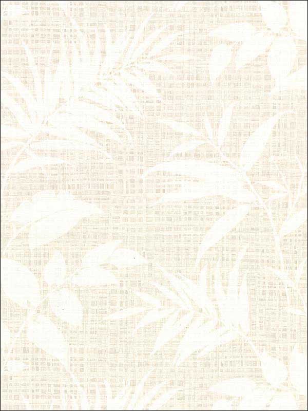 Chandler White Botanical Faux Grasscloth Wallpaper 292150807 by Warner Wallpaper for sale at Wallpapers To Go