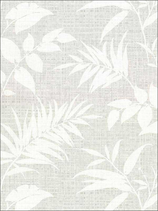 Chandler Grey Botanical Faux Grasscloth Wallpaper 292150808 by Warner Wallpaper for sale at Wallpapers To Go