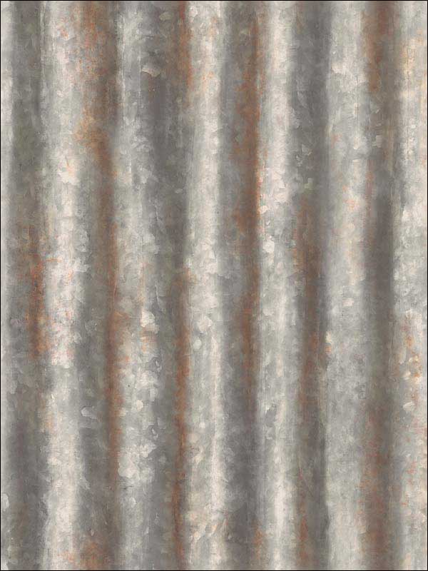Kirkland Charcoal Corrugated Metal Wallpaper 292222333 by A Street Prints Wallpaper for sale at Wallpapers To Go