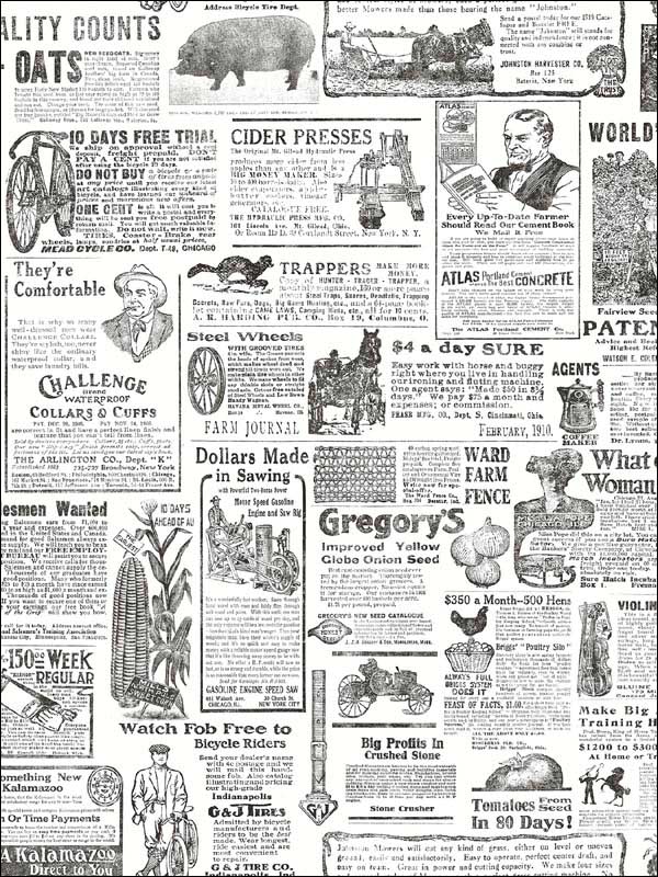 Underwood Black Vintage Newspaper Wallpaper 311913081 by Chesapeake Wallpaper for sale at Wallpapers To Go