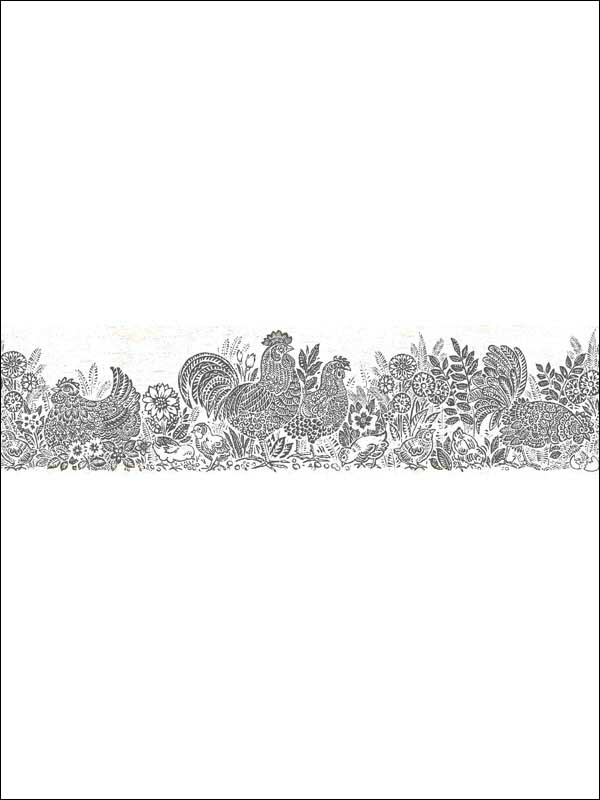 Parton Black Chicken Border 311913552B by Chesapeake Wallpaper for sale at Wallpapers To Go