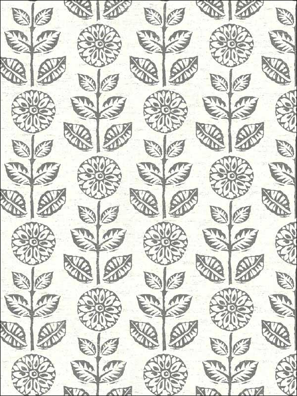 Dolly Dark Brown Folk Floral Wallpaper 290413511 by Brewster Wallpaper for sale at Wallpapers To Go
