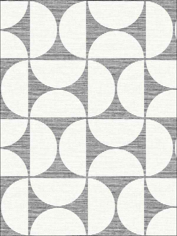 Deedee Black Geometric Faux Grasscloth Wallpaper 290425672 by Brewster Wallpaper for sale at Wallpapers To Go