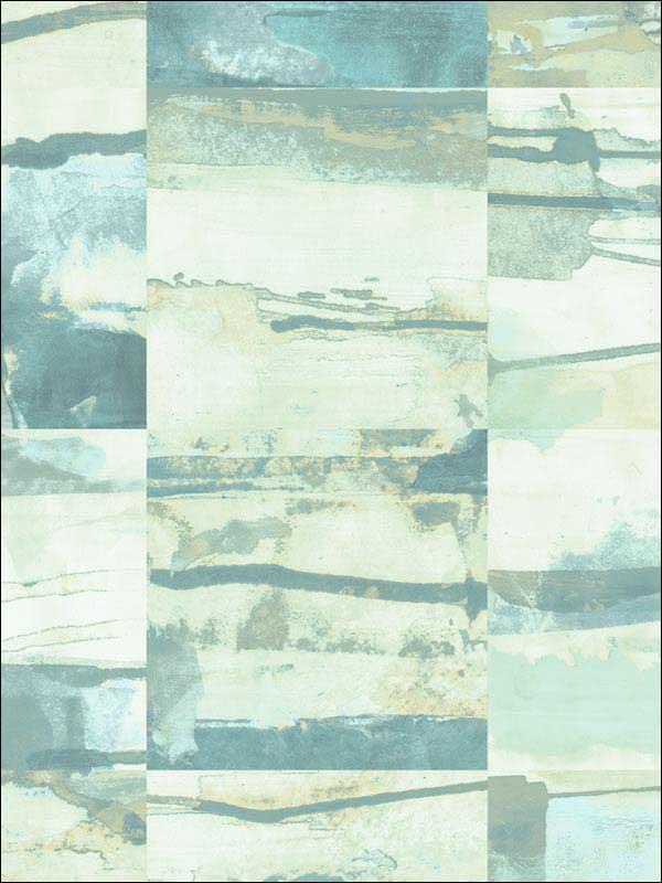 Aquarelle Tile Green Grey Wallpaper FW36817 by Patton Norwall Wallpaper for sale at Wallpapers To Go