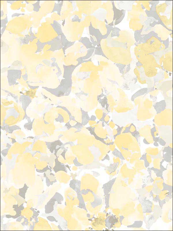 Bloom Yellow Grey Wallpaper FW36823 by Patton Norwall Wallpaper for sale at Wallpapers To Go