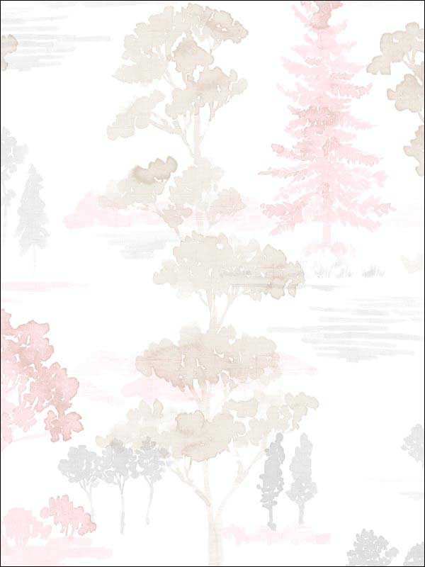 Forest Pink Beige Lavender Wallpaper FW36830 by Patton Norwall Wallpaper for sale at Wallpapers To Go