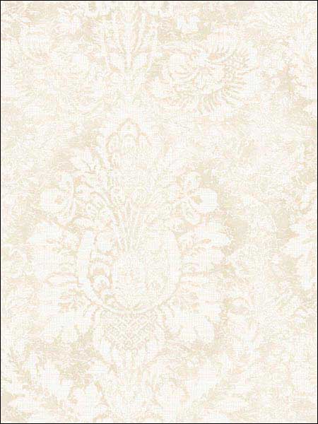 Valentine Damask Taupe Linen Wallpaper AF37713 by Patton Norwall Wallpaper for sale at Wallpapers To Go