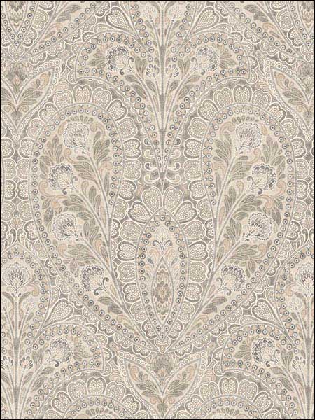 Ornamental Beige Coffee Grey Wallpaper AF37729 by Patton Norwall Wallpaper for sale at Wallpapers To Go