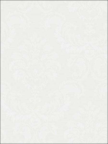 Damask Pearl White Wallpaper SK34710 by Patton Norwall Wallpaper for sale at Wallpapers To Go