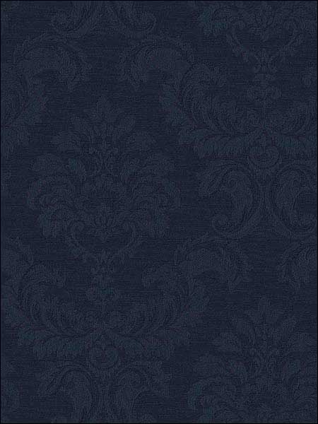 Damask Navy Blue Wallpaper SK34734 by Patton Norwall Wallpaper for sale at Wallpapers To Go