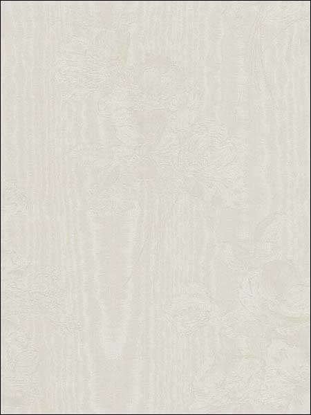 In Register Floral Moire Pearl White Wallpaper SM30311 by Patton Norwall Wallpaper for sale at Wallpapers To Go
