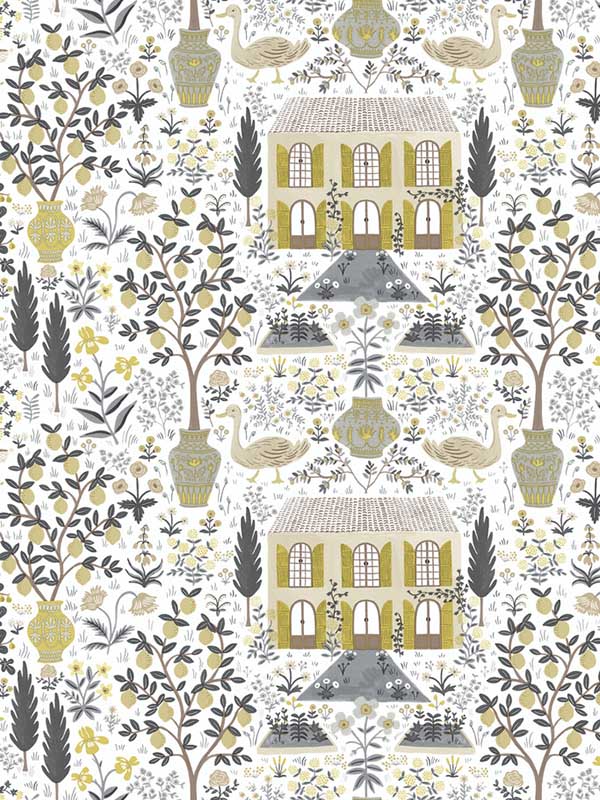 Camont Linen Gold Wallpaper RI5107 by Rifle Paper Co Wallpaper for sale at Wallpapers To Go
