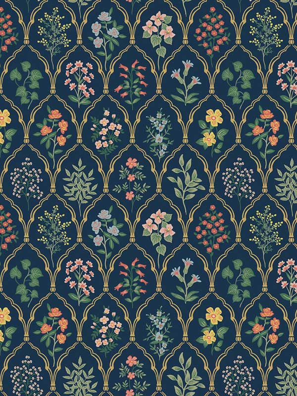 Hawthorne Navy Wallpaper RI5129 by Rifle Paper Co Wallpaper for sale at Wallpapers To Go
