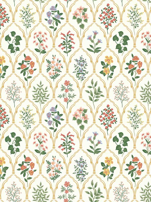 Hawthorne Cream Wallpaper RI5130 by Rifle Paper Co Wallpaper for sale at Wallpapers To Go