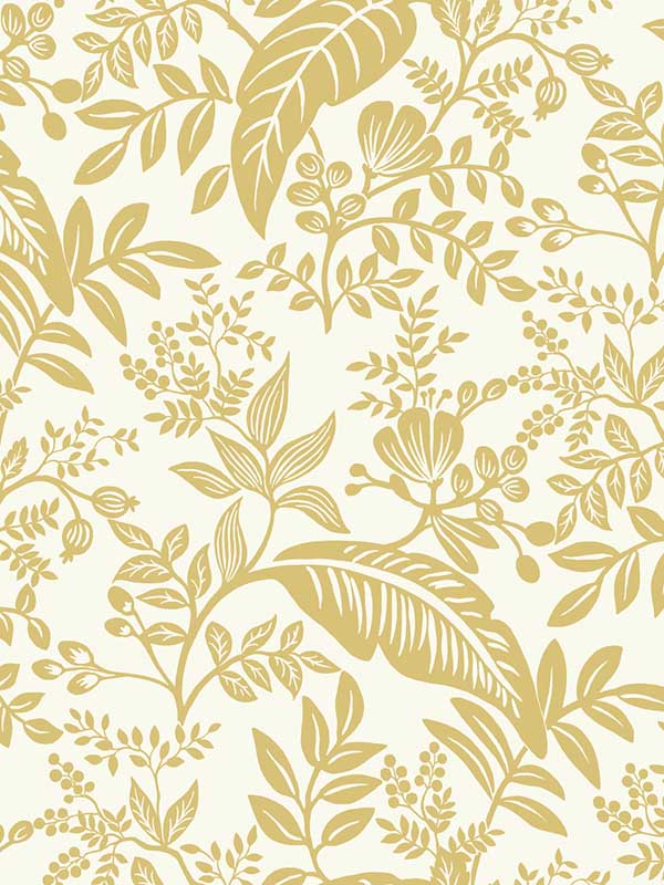 Canopy Gold White Wallpaper RI5138 by Rifle Paper Co Wallpaper for sale at Wallpapers To Go