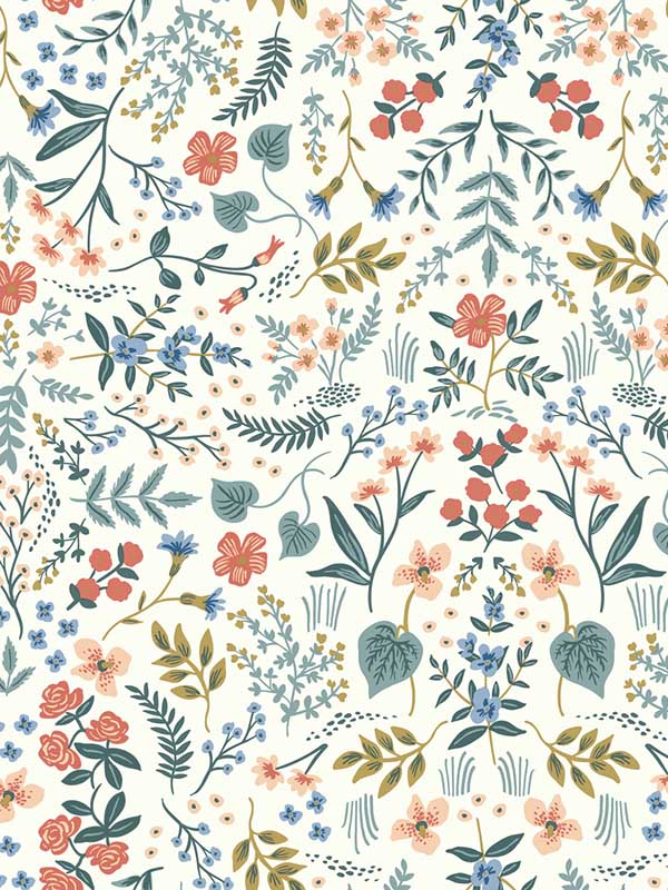 Wildwood Beige Coral Wallpaper RI5157 by Rifle Paper Co Wallpaper for sale at Wallpapers To Go
