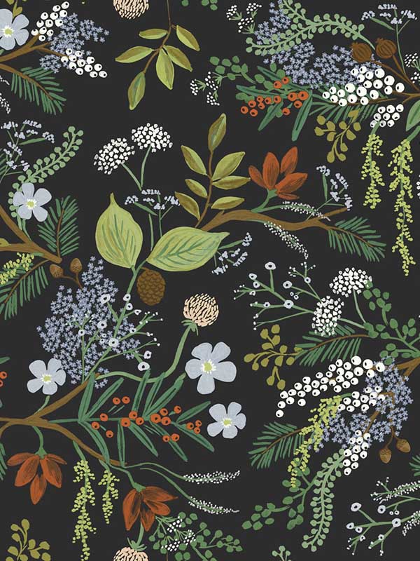 Juniper Forest Black Wallpaper RI5166 by Rifle Paper Co Wallpaper for sale at Wallpapers To Go