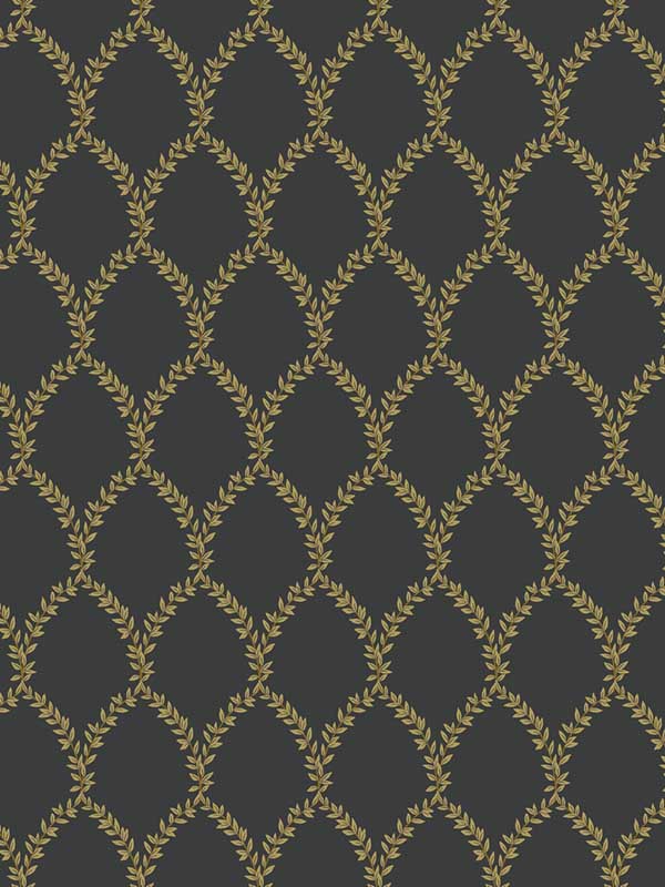 Laurel Gold Black Wallpaper RI5177 by Rifle Paper Co Wallpaper for sale at Wallpapers To Go