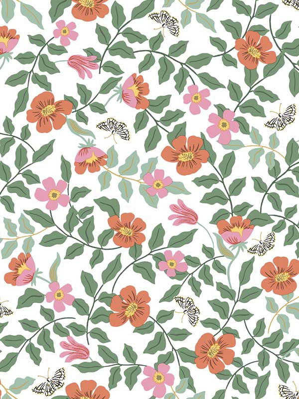 Primrose Rose Cream Peel and Stick Wallpaper PSW1313RL by Rifle Paper Co Wallpaper for sale at Wallpapers To Go