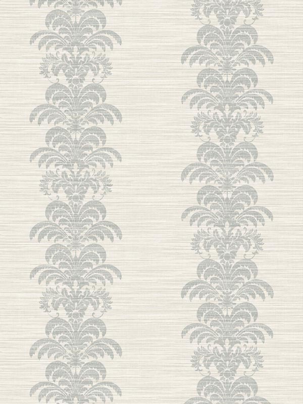 Palm Frond Stripe Stringcloth Cove Gray Alabaster Wallpaper LN10508 by Seabrook Wallpaper for sale at Wallpapers To Go