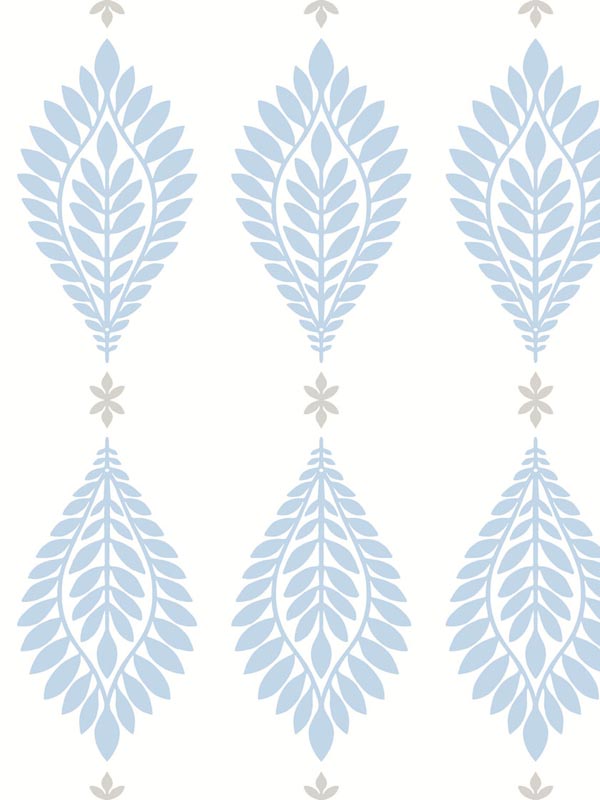 Mirasol Palm Frond Carolina Blue Eggshell Wallpaper LN10602 by Seabrook Wallpaper for sale at Wallpapers To Go