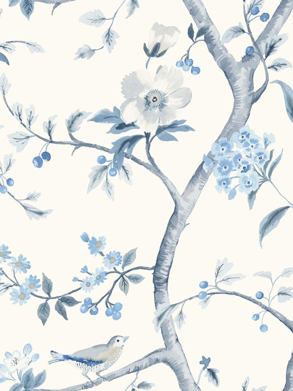 Southport Floral Trail Eggshell Blue Shale Wallpaper LN11102 by Seabrook  Wallpaper