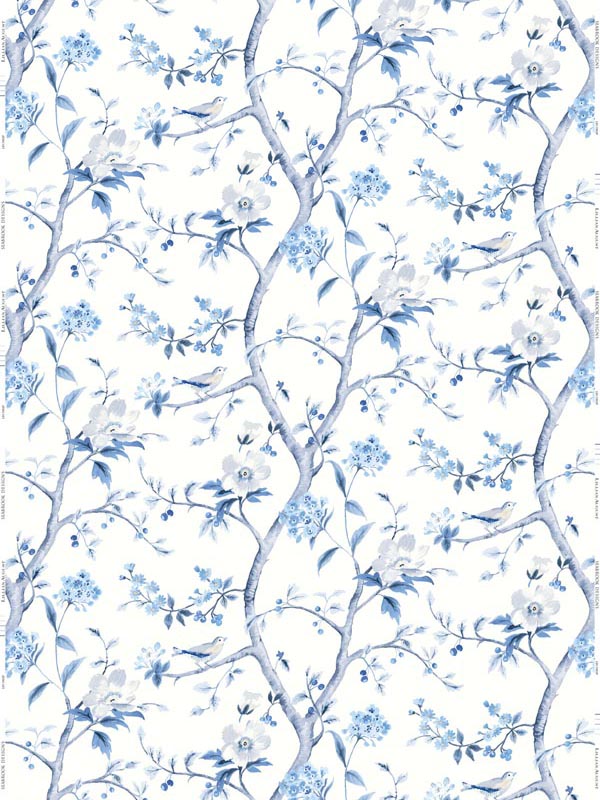 Southport Floral Trail Eggshell Blue Shale Fabric LN11902F by Seabrook  Wallpaper