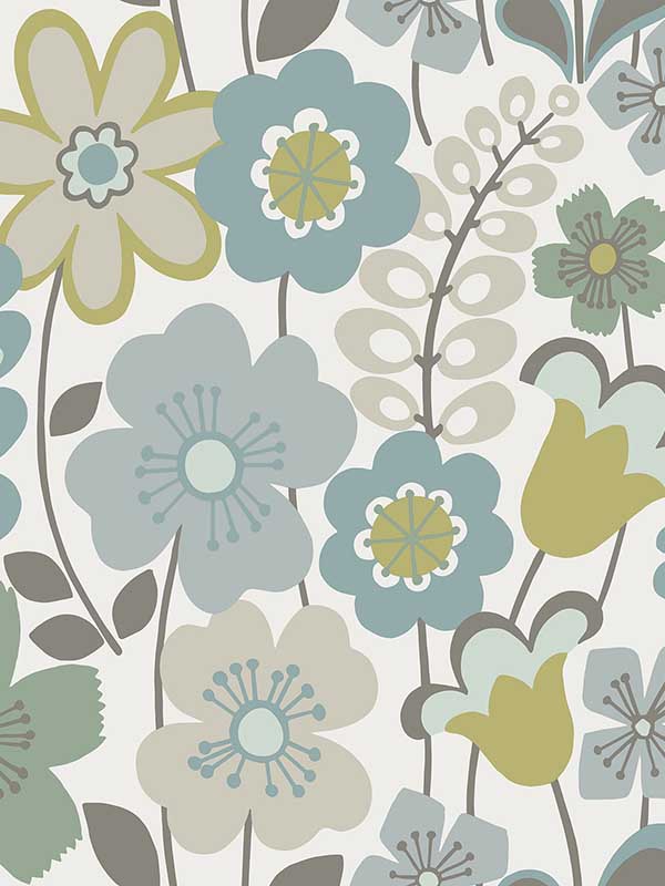 Piper Green Floral Wallpaper 290325827 by A Street Prints Wallpaper for sale at Wallpapers To Go
