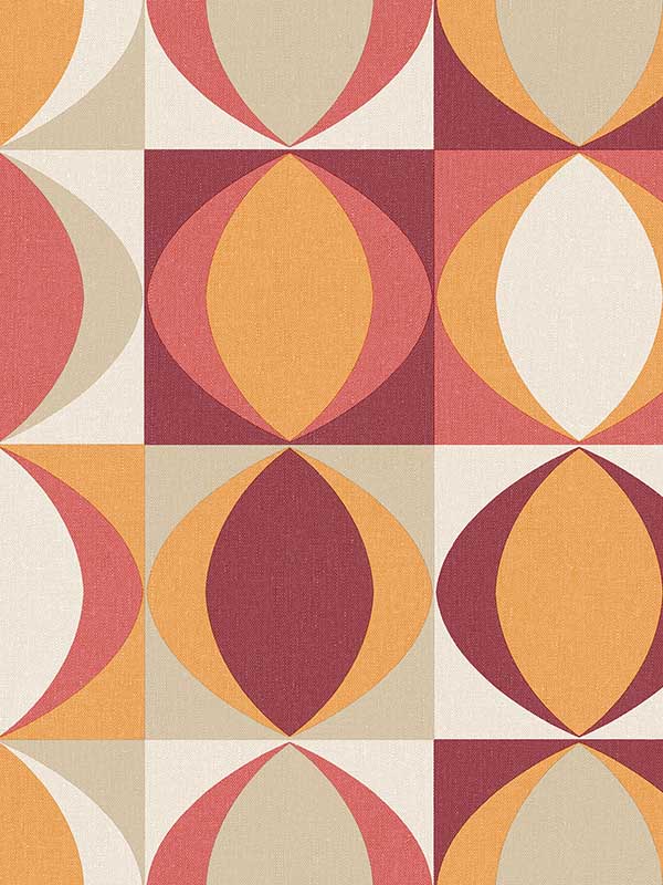 Archer Red Linen look Geometric Wallpaper 290325842 by A Street Prints Wallpaper for sale at Wallpapers To Go