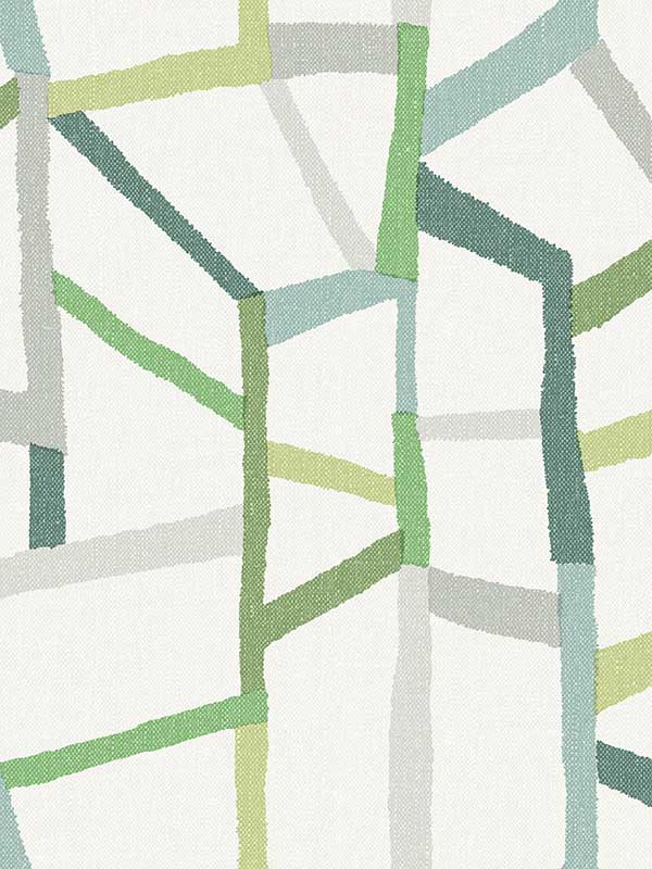 Tate Green Geometric Linen Look Wallpaper 290325847 by A Street Prints Wallpaper for sale at Wallpapers To Go