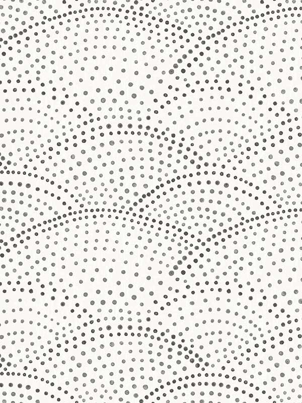 Bennett Charcoal Dotted Scallop Wallpaper 290325870 by A Street Prints Wallpaper for sale at Wallpapers To Go