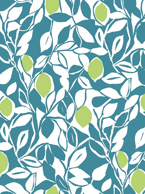 Loretto Teal Citrus Wallpaper 296926026 by A Street Prints Wallpaper for sale at Wallpapers To Go