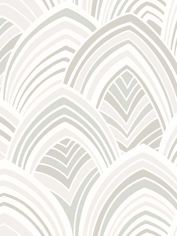 Cabarita White Art Deco Flocked Leaves Wallpaper 296987352 by A Street Prints Wallpaper for sale at Wallpapers To Go