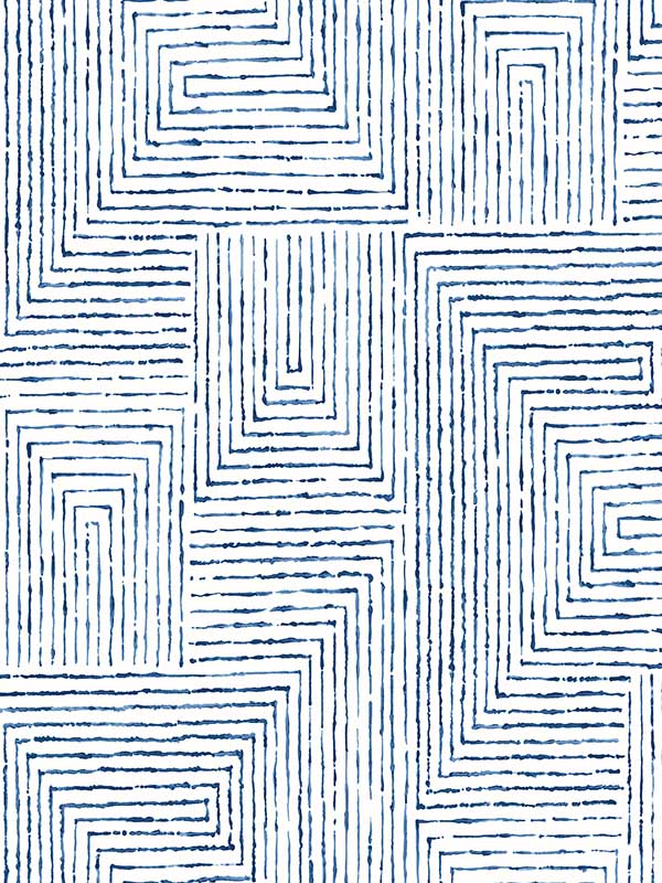 Merritt Indigo Geometric Wallpaper 296425955 by A Street Prints Wallpaper for sale at Wallpapers To Go